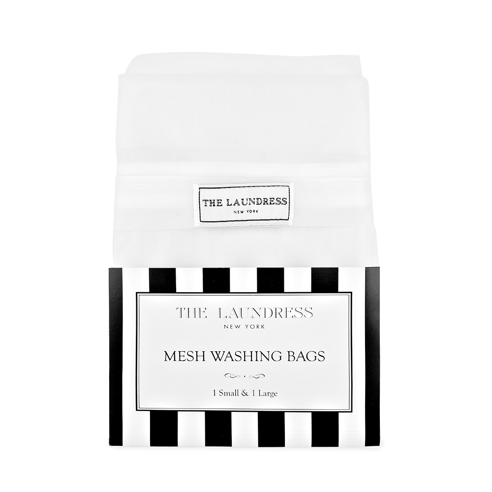 The Laundress Mesh Washing Bags used to protect wool, delicates, and embellished items during machine washing and drying.